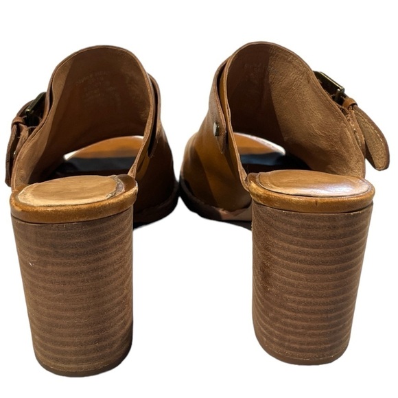 Madewell - Riley Slingback Mule Sandal Shoe Block Heel Peep Toe Leather Brown -6 - Picture 8 of 9